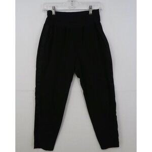 Athleta Womens Black High Waisted Joggers Tapered Athleisure Pants Size 2